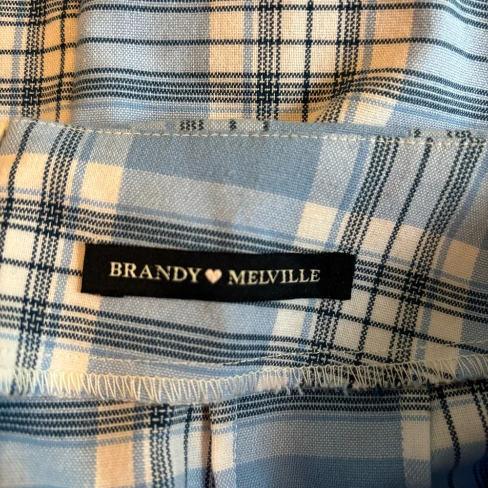 Brandy Melville | Plaid‎ Mini Skirt Baby Blue